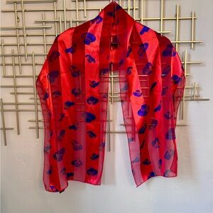 Red Hat Society Sheer Scarf Red Hat Purple Hat Lady Club Novelty Scarf